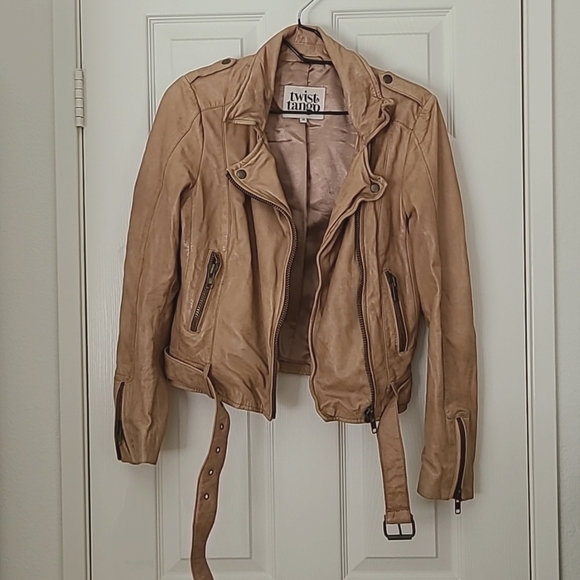 Twist and tango tan genuine leather motorcycle jacket - Picture 6 of 6